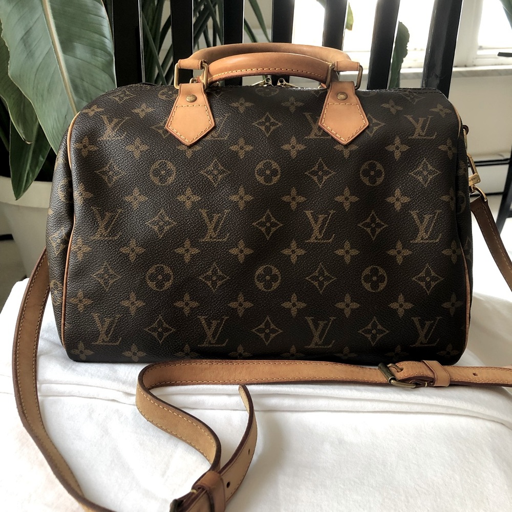 LOUIS VUITTON Monogram Speedy 30 Bandouliere EUC